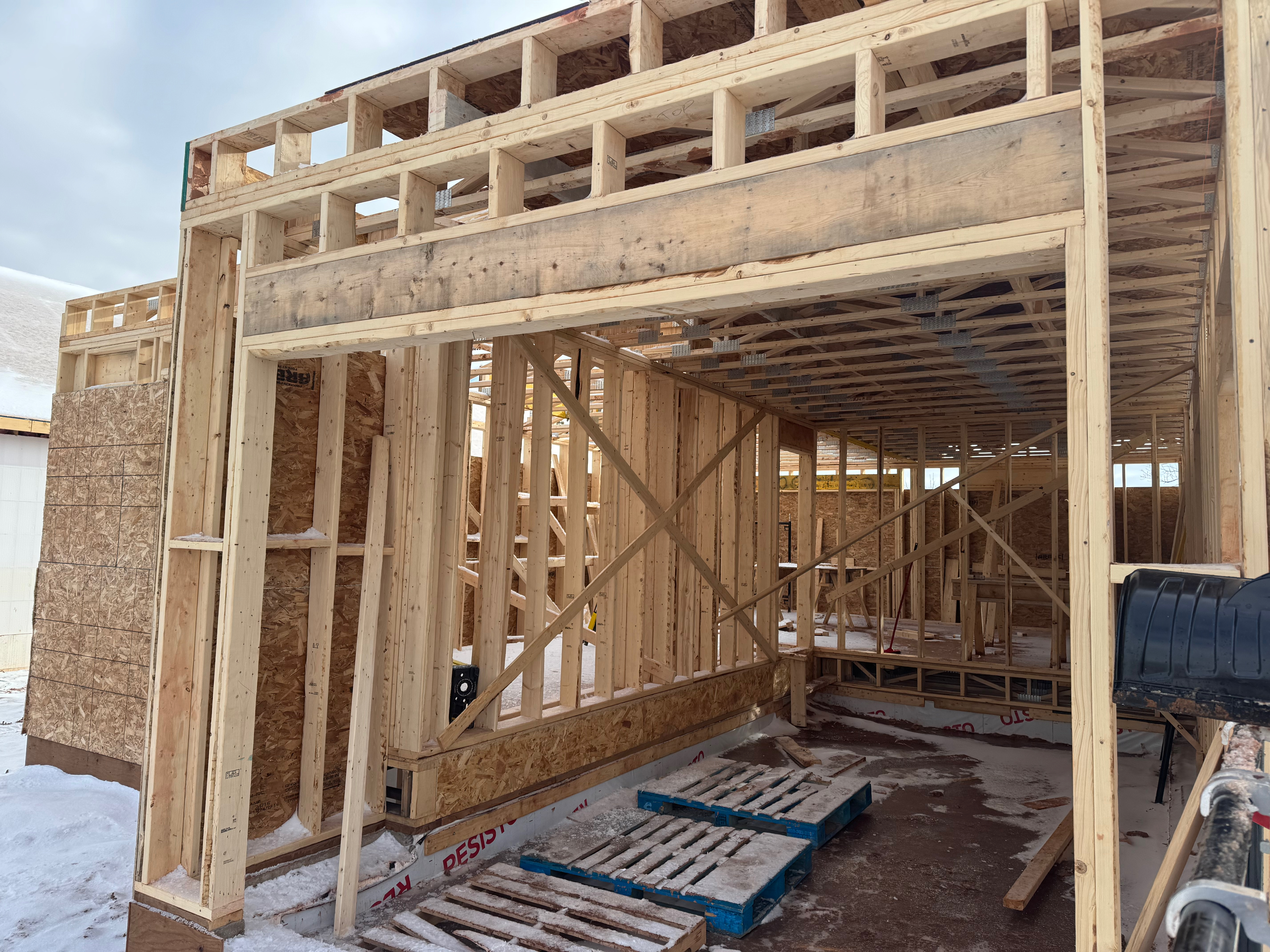 46 Emily Drive - Garage framing progress